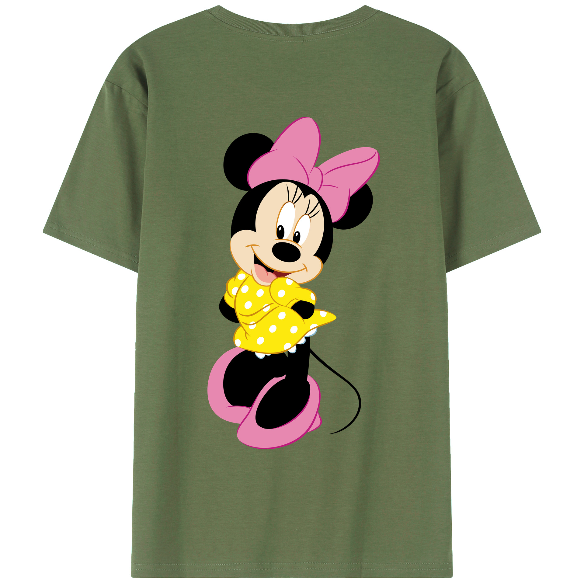 ミッキーマウス Mickey Mouse 綿100％ メンズ半袖Tシャツ（バックプリント） 通気性